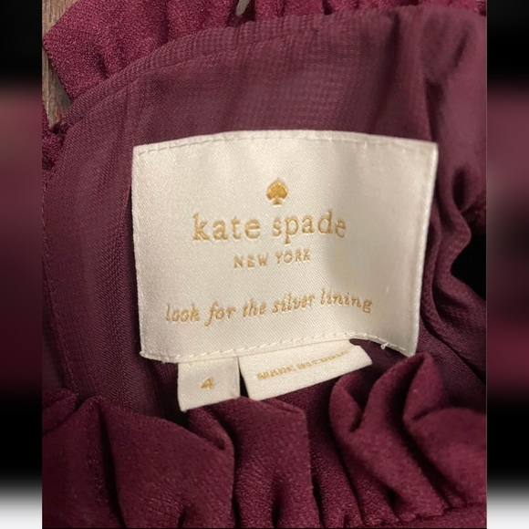 KATE SPADE Ma Cherie Ruffle Fit & Flare Mini Dress Cranberry Red Small Size 4 - Picture 6 of 14